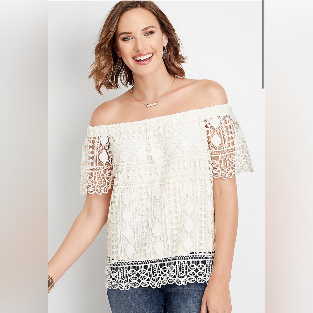 Maurices lace off the shoulder boho top